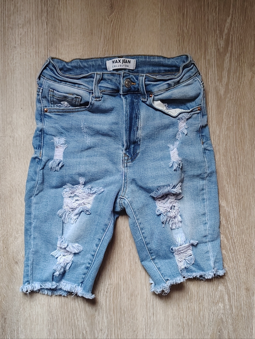 Bermuda Light Wash Distressed Denim Shorts Wax Jean collection